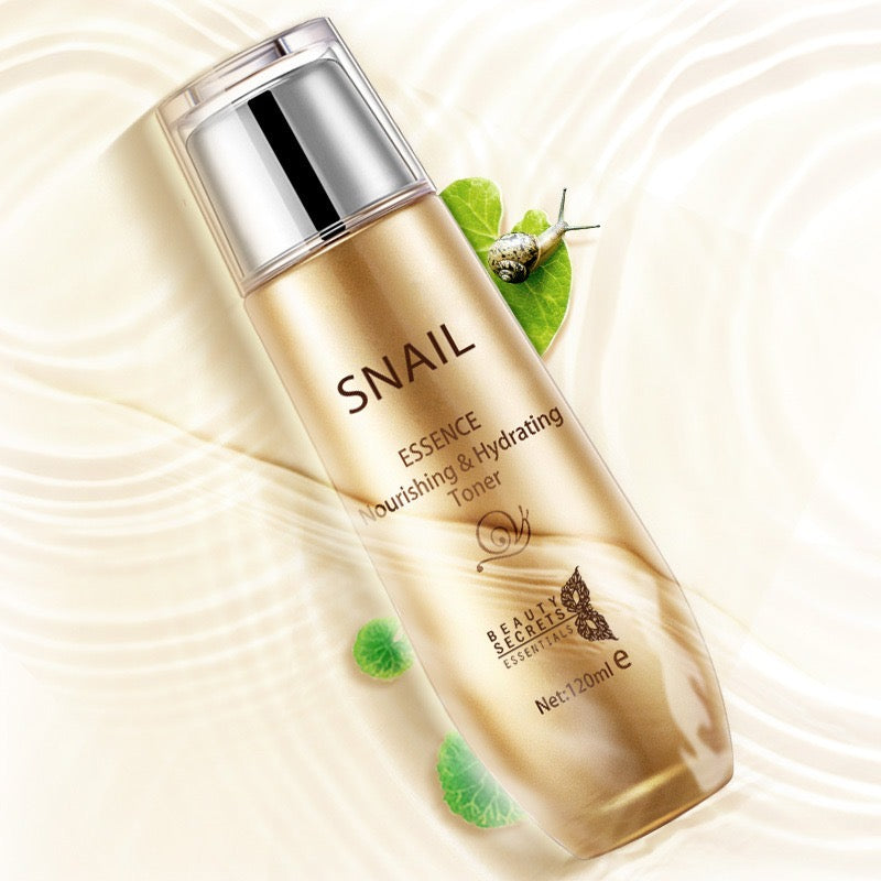 Luxurious gold bottle of essence toner with clear cap bottle that gently refresh skin.